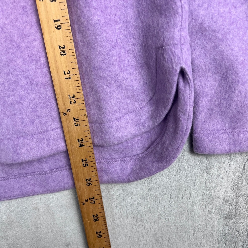 Talbots Women Swesater Lavender Purple Fleece Mock Neck Button Detail Pullover M - Picture 4 of 12